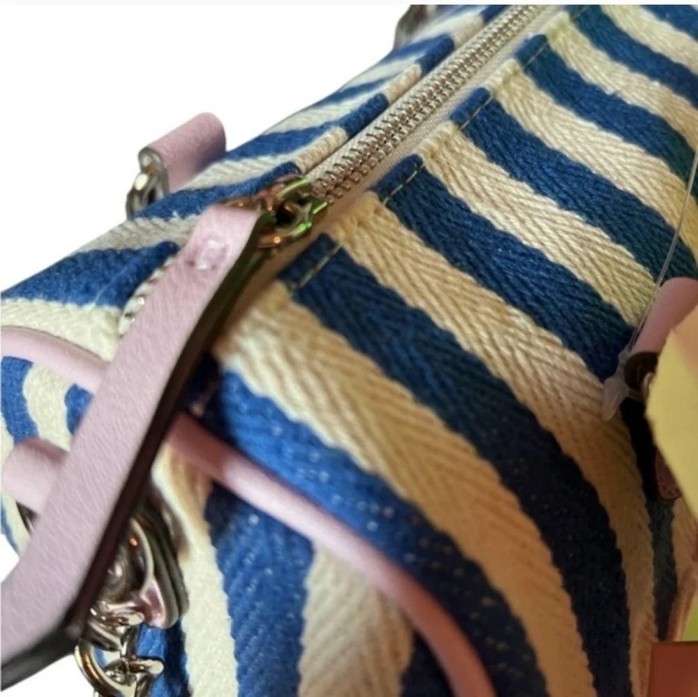 Nwt Juicy Couture Pink and Blue Stripes Satchel